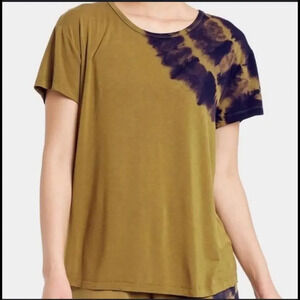 JoyLab Women's Scoop Back T-Shirt Army Green Tie-Dye Size XS NWOT